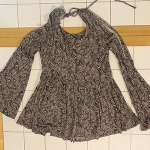Open Shoulder Long Sleeve Top